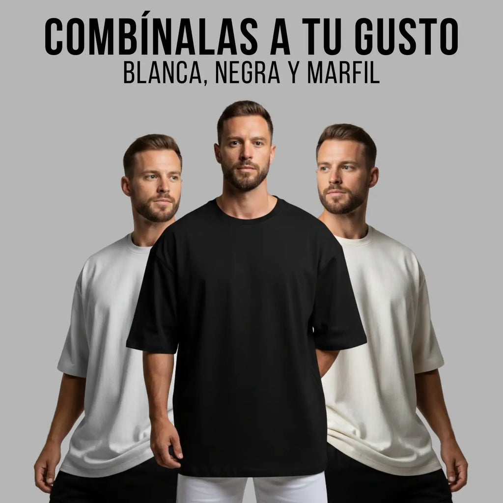 Pack x3 Camisetas de Hombre Oversize - 100% Algodón (Horma Americana) ⚡️🏆
